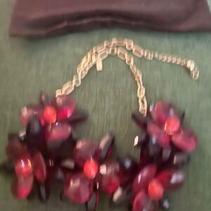 kate spade red blooming necklace
